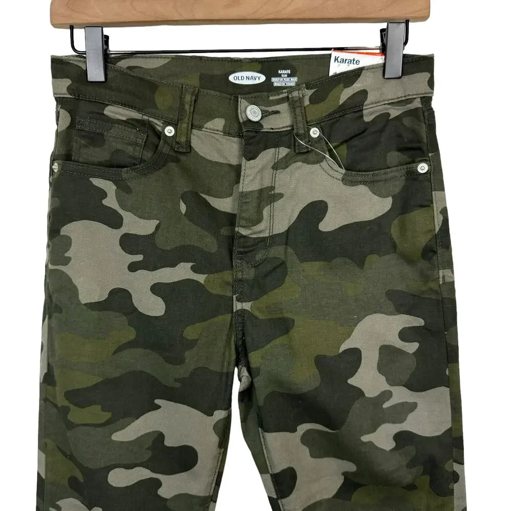 Old Navy NWT Karate Slim Built In Flex Tough Adjustable Waist Camo Pants Jeans